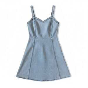 VERO MODA Women Lilith Denim Mini Dress Blue M Coastal Casual Chic Y2K Nostalgia